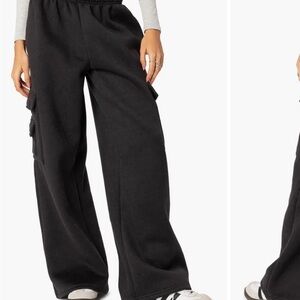 Edikted Black Cargo Sweatpants